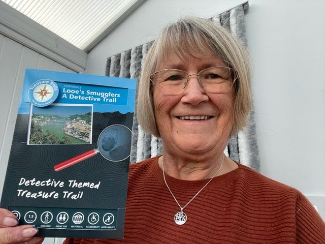 Christine is our lucky October winner after she successfully completed the Looe's Smugglers Detective Trail Christine is our lucky October winner after she successfully completed the Looe's Smugglers Detective Trail